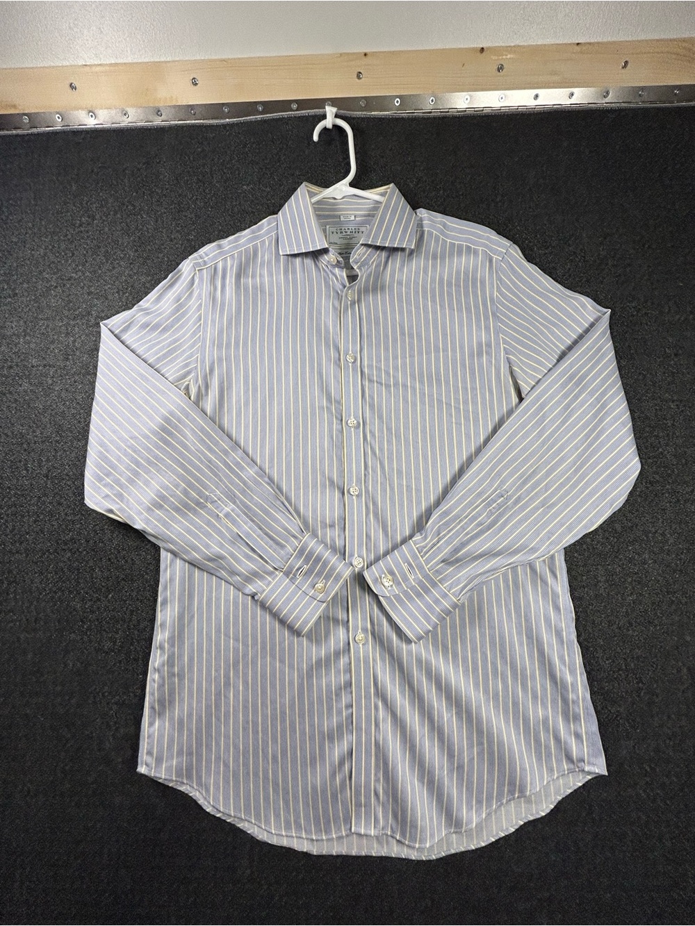 Charles Tyrwhitt Shirt Mens 15 1/2 -35 Striped Non Iron Extra Slim Fit Button Up